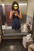 Absolutely my favorite dress! Due to the reviews, I got an XS and it fit perfectly. Loved how the blur reflected off of the lights, receiving plenty of compliments. Most importantly it fit well, which gave me a boost of confidence while my date and I rocked the dance floor :) - Frieda S.