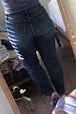 These jeans are true to size and super comfy! - Theresa B.