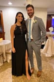 I wore this dress to a wedding when I was almost 14 weeks pregnant and not really showing too much yet. It was so stunning and elegant, I loved the slit and the length was great with the 3-inch heels I wore. I'm 5'7! I felt beautiful in this dress, highly recommend! - Nicole B.