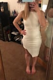 The hemline looks so pretty in the photos, but it didn't translate to real-life for me. The dress fit perfectly wasn't see-through and was very comfortable. I just didn't love the hemline when I tried it on, so I returned it. If you like abstract hemlines this may be the dress for you! - Jesse K.
