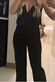 Love this jumpsuit, form fitting, sexy but not too revealing! Very long, I wore heals and it was fine though! So worth it! - Johanna T.