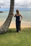 This dress is true to size, zips in the waist and the length just falls to my feet if I wear heels its perfect, I always get compliments in it I wore it in Hawaii and its just so easy to wear! Love it!! - BELINDA D.