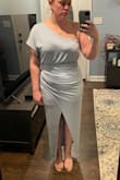 I wanted this dress to work but unfortunately, it did not.
The material is a little too casual for what I was looking for. And in the light blue, I didn't like how you could see the hem line from the under skirt through the top layers; as well as bra/panty line.
Maybe if I got a size up it wouldn't have been so noticeable, but I didn't want to be swimming in the top. - Kari B.