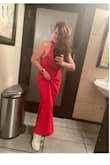 I wore this dress for a night on the town for my birthday. I'm a little short, the dress is super long. I had it hemmed to a perfect floor-length height and wore it with the gold heels the model is wearing. The shoes were perfect but not for bar hopping. Packed my tennies for this amazing evening. It's comfortable, the fabric is nice and thick, no need for a bra! Many many compliments from young ladies all over town. I felt like a rock star! - Erin V.