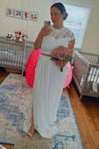 It's beautiful and comfortable!! Perfect for a wedding. Does run small so I would definitely go with a bigger size than what you usually are. I first ordered a Medium and had to return it. - Jackeline R.