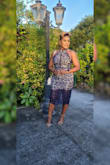 The dress was beautiful. However it has no stretch. I ordered a large and it fit but was little  tight in the waist. - Stacy M.