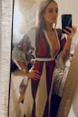 Great length, material is a little thin and the deep V is a little more open than I expected. 
But I still love this dress! - Danica M.