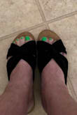 They are very comfortable.  So glad they have a little cushioning, really adds to feeling that they will securely stay on my feet. - Lori S.