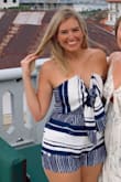 Wore this to my best friends rooftop rehearsal dinner. So chic and sexy. I got lots of compliments. Fit my curves and covered my bottom too, which is normally the issue with rompers. The material and cut was a better quality than most too but still light and airy so not too hot. - Heidi B.