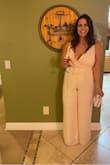 I bought this for my bachelorette and loved it! I'm short so I got it hemmed, but it fit great after that. True to size. Although it's definitely blush, not cream - Molly D.