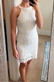 Love this dress!! Ordered for my graduation and it's very flattering. I love that it doesn't fit so snug that it's uncomfortable. So happy with my purchase. - Logan H.