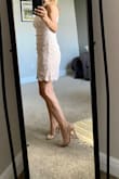 Fits snug but flattering. Much better quality than I expected. Wearing to pink event and think it will be perfect. - Dineen K.