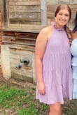 I wore this dress for an event for my sorority and I really liked it!! I don't normally choose purple but it fit the theme well and I'm really happy with how the dress worked out! I wish the collar fabric had stood up a little better like the picture and I should have steamed it before wearing it, but overall very happy with how it worked out!! - Haydon L.
