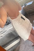 This is gorgeous but the straps are so wide on the shoulders and loose they literally don't stay up at all. I would have to hike the straps up all night. Had to return. - Amanda F.