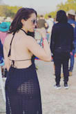 Wore this dress to a music festival and it was absolutely perfect! The fit was great, it was just the right length to wear with a 3-inch heel, and I got a ton of compliments. I added some black tights under the bodysuit to give me a little extra coverage but still with some of the sheer factors and it was perfect. - Holland E.