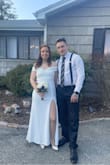 Loved the dress. I had to fix it because I'm 5'2 and it was long for me. Loved it on my perfect day. - Magali P.