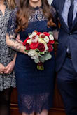 I purchased this dress for when I eloped. Decided to do something different as my husband was wearing a navy suit. It fit dress. Was comfortable to wear throughout the day. - Elizabeth C.