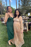 I love this dress I was nervous about stomach area. But it ended up looking fine. I loved the flow of the dress and nice material. Best dress for my friend's wedding - Marlen R.
