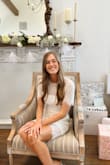 Loved this dress! Ordered a different dress that I hated and got this one last minute and it couldn't have been better. Fit like a glove, just long enough past the knee to still look young-looking but also classy, and hugged my bust area perfectly! Perfect for any kind of bridal event. Highly recommend! - Hallie O.