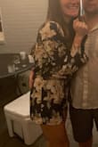 This romper is super comfortable and has pockets! I have a long torso, so it might bunch a little more in the waist for a more petite frame. The length was good. went to about my fingertips. - Molly B.