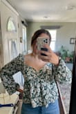 This shirt is everything I need for spring and more! I love that it has a flattering V-neckline and balloon sleeves. It makes the top so fun and feminine! It's so cute and I can't wait to wear it! The color to me seems a little darker than I was expecting but it's cute nonetheless! - Carly S.