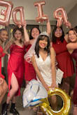 This was the perfect dress for my Bach party! Def size down on this one, it was looser than I wanted. - Emily S.