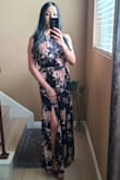 This is a beautiful dress indeed! I bought this for my friend's wedding reception. I was very skeptical at first because the reviews already said the dress ran big and was not made for short girls. But because the print was so fun I decided to buy it! As soon as it arrived I took it to my tailor to have it hemmed and the sides taken in. I would've liked it to be a little more form-fitting and less flowy like the model was wearing. Overall it was really comfortable and perfect for a spring evening! - Jen S.