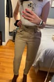 I got medium which is my usual but it fit wayyy too baggy everywhere, and I have wide hips. Sized down and it fit much better and showed more of the tapered ankle style modeled. - Jennie R.