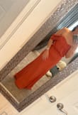 Felt like a princess trying this on when it arrived. Ordered a Medium and it fit perfectly however, I'm 5'2. This dress dragged on the floor a good 3-4 inches (zoom in on photo.) I was also wearing 4 inch heels. I didn't take a photo but I eventually tucked the dress at the waist (under the bust) to shorten it without having it hemmed. Worked great! - Mee M.
