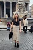 This skirt is adorable. It's super thin and lightweight, so great for spring/summer. The waist isn't as tight as I would like it to be, but it's still tts. - Rachel D.