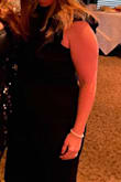 I bought this dress for a dinner event. I usually go with black dresses, but the cut-out in the back made it a little more fun. I wasn't sure if I would like the cutout - as it was a little bit more daring for my personal style, but after I tried it on I loved it. The dress fit so well on the bottom. The top portion was a little loose - if I would have had the time I probably would have it taken in just a touch. Overall I was happy with this purchase. - Brandi R.