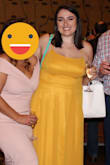 I got SO many compliments on this dress! I loved the way it fit. I originally ordered a 1X but I was worried about some side boob action so I sized up and was very happy. I still wore a sticky bra to bring my boobs together and keep them from sliding out the sides (successfully, I might add). Many people told me when I walked the dress flowed behind me and made me look like a superstar. The slit definitely goes WAY up, so be careful when you're going upstairs to not just grab the sides unless you want to give folks a show. I wore some nude shorts just in case, but I was careful to grab the dress from the front when I had to step up. It hid my belly while accentuating the smallest part of my waist. Can't wait to wear this again. - Madison M.