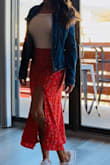 Great skirt, had to get adjusted at the waist and had the slit made higher. Paired with Lulus white one piece. - ASHLEY H.
