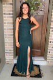 Beautiful color and soft lace. Fit perfectly and was comfortable. The slit was not too high. - Sommer C.