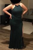 The dress fit hugged my curves. I loved the scallop neckline. Its a great dress but I wasn't comfortable with the high slit although I could alter it but I decided to go with another dress from Lulus. The free return process was simple and it was awesome that you can also track the return package! - Esther R.