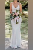 Good quality dress. I was able to wash it in a washing machine (delicate with lowest spin). It was a bit long even with heels so I had to cut it. Fabric is stretching and it was not super tight which is amazing. I am super happy with this dress - Olga K.