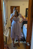 This dress looks just as pretty in the photos, especially the color. I was worried the lavender may be slightly different than it appeared on the website but my fear was misplaced. The one piece of advice I have is that if you have a larger chest, size up. I initially ordered a large but had to return it and replace it due to how it clung to my chest. 

I'll be wearing this dress to an upcoming banquet and I think it'll be perfect for the occasion. - Melissa M.