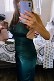This was the perfect outfit for a St Patricks Evening outdoor wedding. Fit like a glove, sexy back straps. The front is a bit too low, so I had to pin it closed. Other than that I loved it. - Jeanette C.