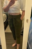 I love that you can dress these pants up or down and the bow is super cute!  I would definitely size up if you have big thighs and big calves like I do, I would have bought a bigger size but they were out so I'm going to try to make these work. - Kirsti W.