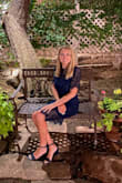 Felt so pretty in this dress. Lace was so detailed and elegant. The peekaboo opening in the middle made it feel youthful. The navy color was very rich too. - Margie S.