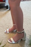 Love them! Super comfy with the padding. The ankle straps fit great. I have similar heels from target and had them poke a new hole because the strap was too loose. Also, love the satin. :-) - Destiny F.