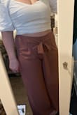 I love the pants, can go with any crop top. I actually paired the pants with a Lulus puff sleeve crop top and I love the outfit. Will be perfect for our upcoming beach trip! - Kirsti W.