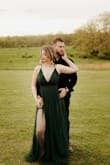 I wanted something dark and dreamy for my engagement photo shoot and this dress was truly perfect. The slit was a little high for me so I threw a few stitches into it and it was perfect. - Riannon S.