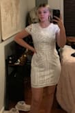 This dress was super fun to wear. Perfect dress for many different occasions. It's was very comfortable on my breast area and I am really top heavy (Bra Size: 34G). It is usually difficult for me to find a dress suited for my top size, but it was comfy! It was a little tight just in my thighs when I sat down because of the sequin material, but well worth the purchase! :) - Allison S.
