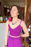 The fit is pretty darn good! Maybe a bit big but the fun design and great color. - Alison C.