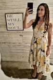 This dress is very flowy and fun to wear. It's great to wear to a wedding. I'm pretty flat, so I needed a stitch (or safety pin), but otherwise, it was perfect. - Lauren H.