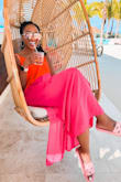 GO TO swimsuit cover up for 2 years now!! I get so many compliments anytime I wear it! The pink & orange are so pretty together - Sharelle W.