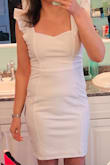 Gorgeous dress, fit me like a glove (I'm usually a 4-6 in clothes, ordered the M). Didn't like the shoulder ruffles for the vibe I was going with but the dress is pretty cute overall! - Annabelle F.