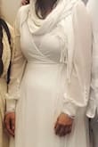 Ordered a medium even tho I'm closer to a size large and it still worked for me since you can adjust the wrap tie. I wore a slip dress under for modesty in the bust. Overall it was super comfortable and I was able to feed my baby with no issue without ruining the dress. Glad I snagged one of the last mediums available in white. Lulus hasn't disappointed me yet. - Safire C.