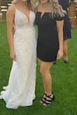 I really like the look of this dress and received so many compliments on it! However, I felt very uncomfortable in it. The armholes were pretty tight around my arms and if I leaned forward or rolled my shoulders forward the entire front would pop forward and expose my breast. - Kimberly M.